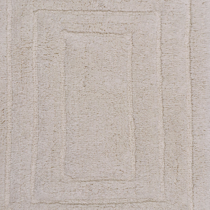 Knightsbridge Stylish And Comfortable All Season Traditional Racetrack Design Cotton Bath Rug Ivory