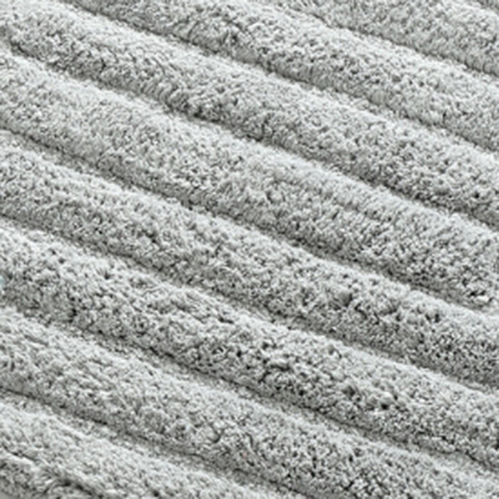 Knightsbridge Stylish And Comfortable All Season Traditional Racetrack Design Cotton Bath Rug Silver