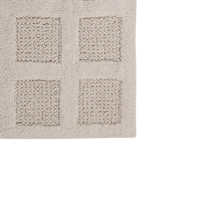 Square Honeycomb 100% Cotton Reversible Bath Rug Ivory by Knightsbridge