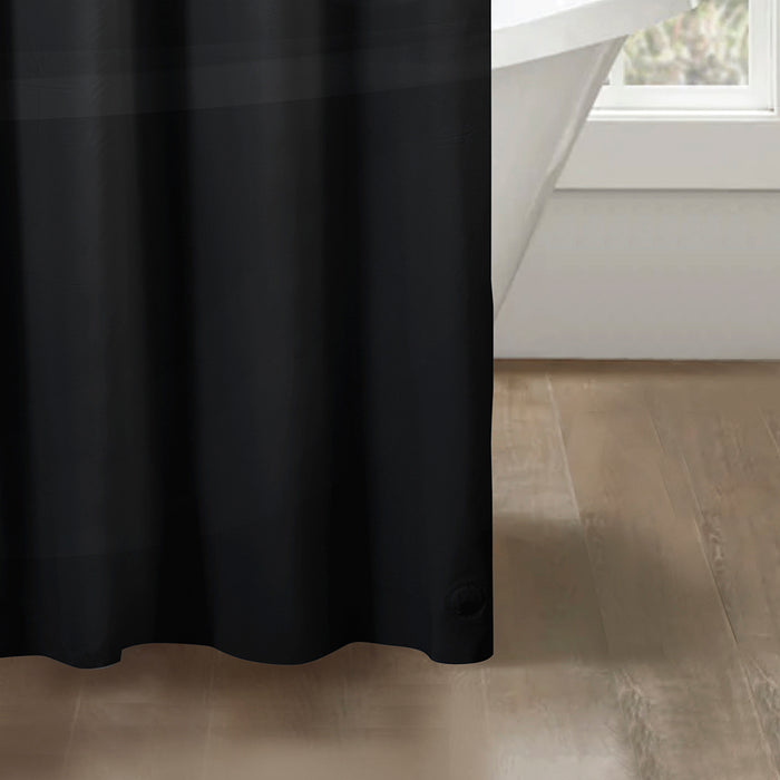 RT Designers Collection Home 3 Gauge Peva Stylish Shower Curtain Liner 70" x 72" Black