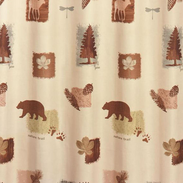 Saturday Knight Ltd Natures Trail High Quality Easily Fit And Ultra Durable Everyday Use Shower Curtain - 70X72", Natural