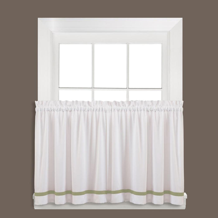 Saturday Knight Ltd Kate High Quality Stylish Classic And Beautiful Look Window Tier Pair - 2 Piece - Sage