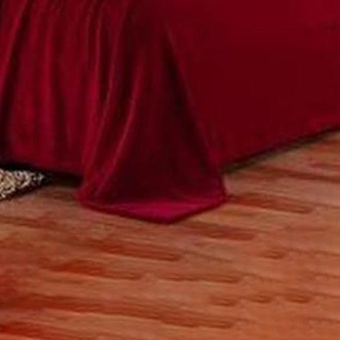 Plazatex Micro Plush Solid Blanket - Queen 86x86", Burgundy