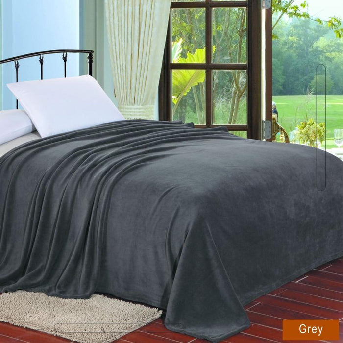 Plazatex Micro Plush Solid Blanket - Queen 86x86", Gray
