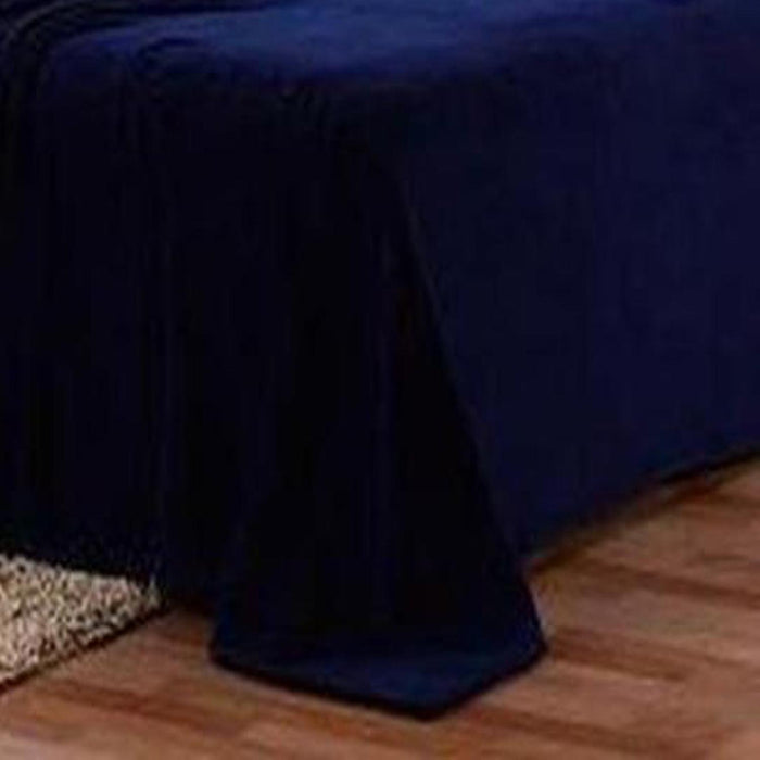 Plazatex Micro Plush Solid Blanket - Navy