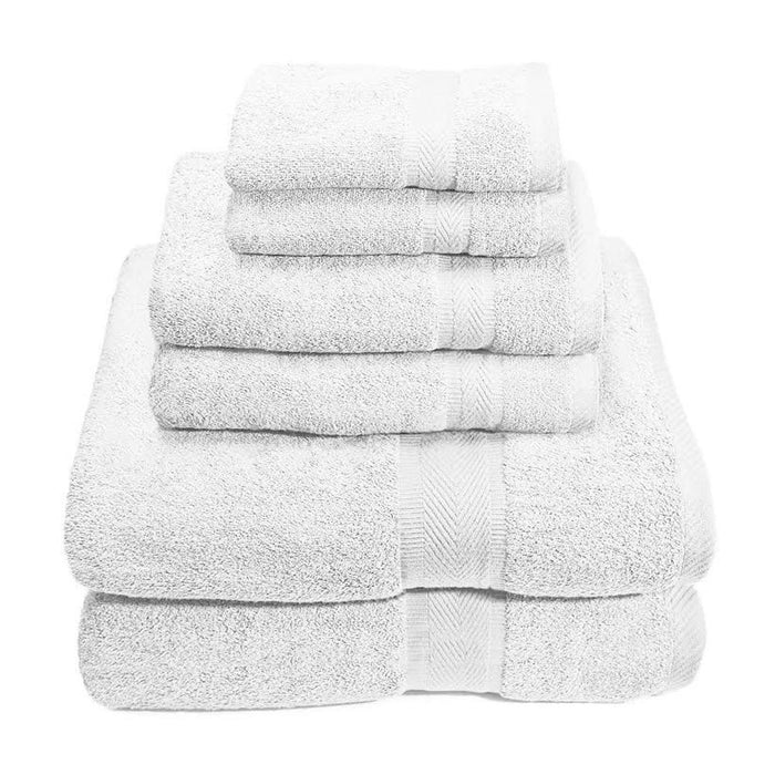 Cozy Home 100% Cotton 6 Piece Towel Set White
