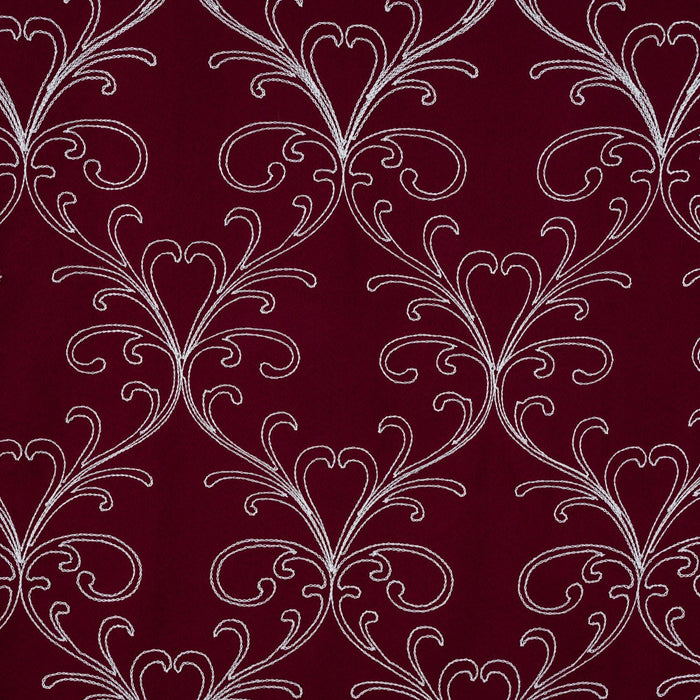 RT Designer Collection Kimber Embroidered Blackout Luxurious Decorative Grommet Curtain Panel Burgundy