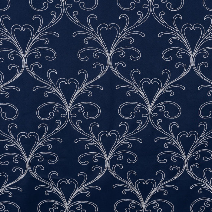 RT Designer Collection Kimber Embroidered Blackout Luxurious Decorative Grommet Curtain Panel Navy