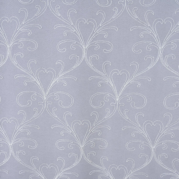RT Designer Collection Kimber Embroidered Blackout Luxurious Decorative Grommet Curtain Panel Silver