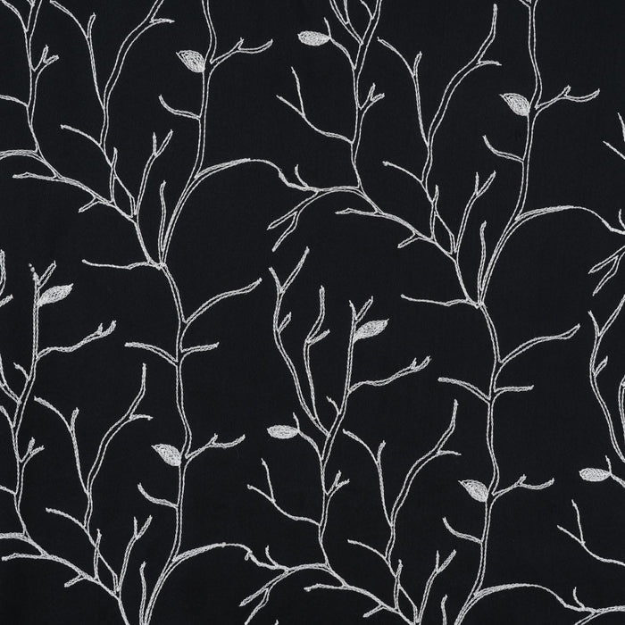 RT Designer Collection Luciana Embroidered Blackout Luxurious Decorative Grommet Curtain Panel Black