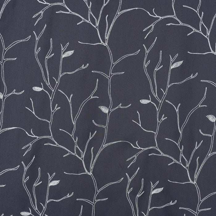 RT Designer Collection Luciana Embroidered Blackout Luxurious Decorative Grommet Curtain Panel Charcoal