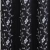 RT Designer Collection Lilian Embroidered Blackout Luxurious Decorative Grommet Curtain Panel Black
