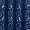 RT Designer Collection Lilian Embroidered Blackout Luxurious Decorative Grommet Curtain Panel Navy