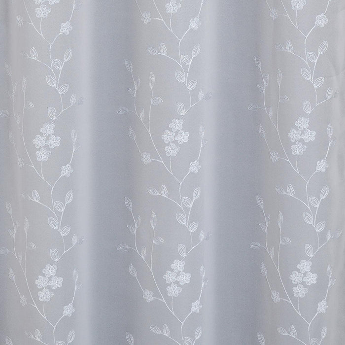 RT Designer Collection Lilian Embroidered Blackout Luxurious Decorative Grommet Curtain Panel Silver