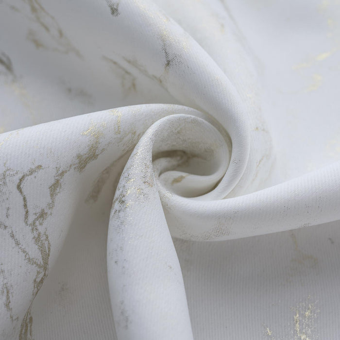 RT Designer Collection Heidi Halo Foil Blackout Luxurious Decorative Grommet Curtain Panel 54" x 90" White