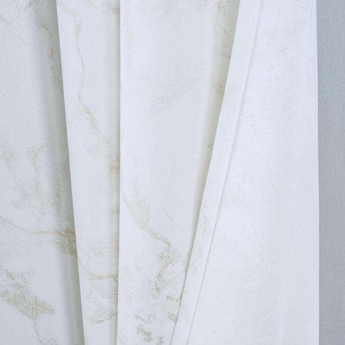 RT Designer Collection Heidi Halo Foil Blackout Luxurious Decorative Grommet Curtain Panel 54" x 90" White