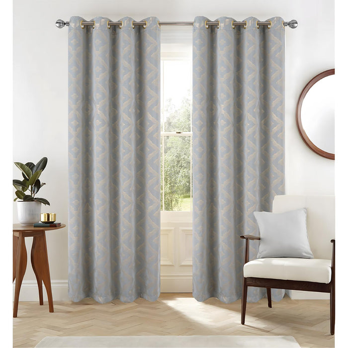 RT Designer Collection Heathrow Halo Foil Blackout Luxurious Decorative Grommet Curtain Panel 54" x 90" Silver