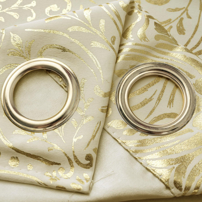 RT Designer Collection Helena Halo Foil Blackout Luxurious Decorative Grommet Curtain Panel 54" x 90" Taupe