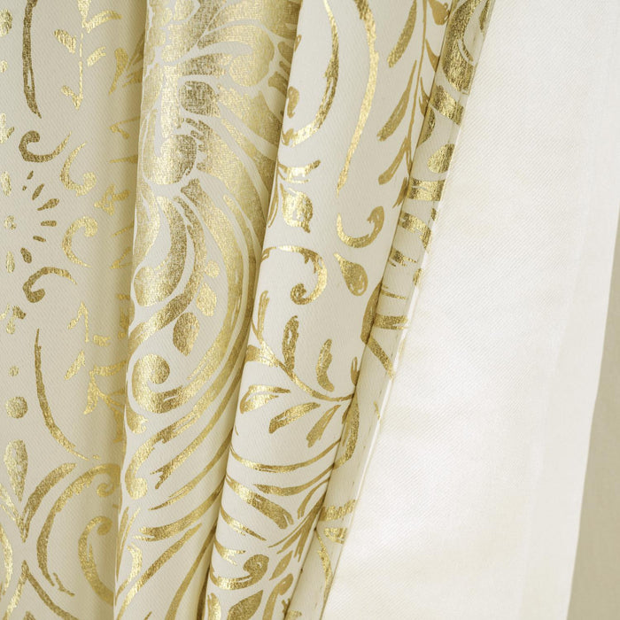 RT Designer Collection Helena Halo Foil Blackout Luxurious Decorative Grommet Curtain Panel 54" x 90" Taupe