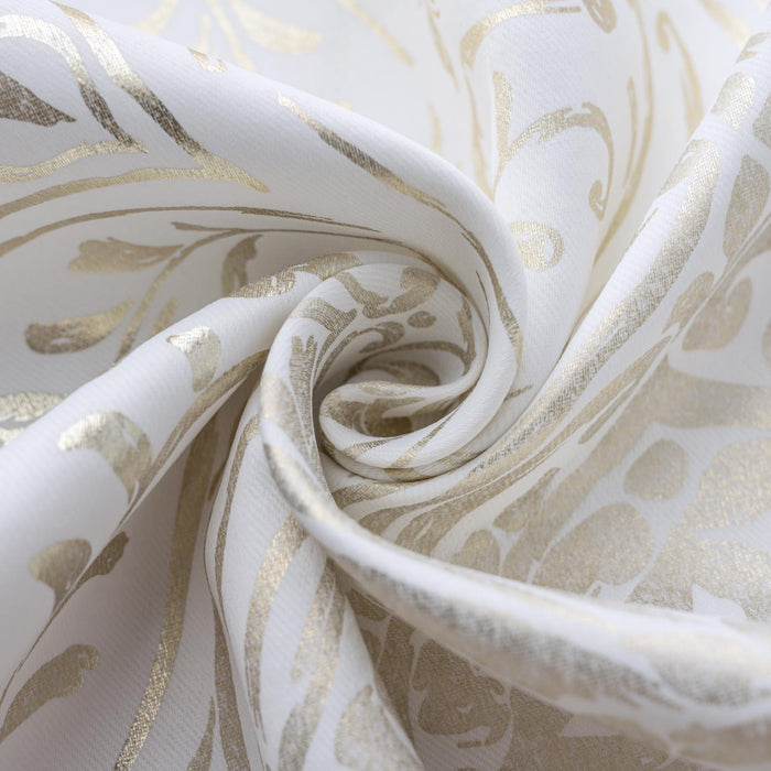 RT Designer Collection Helena Halo Foil Blackout Luxurious Decorative Grommet Curtain Panel 54" x 90" White