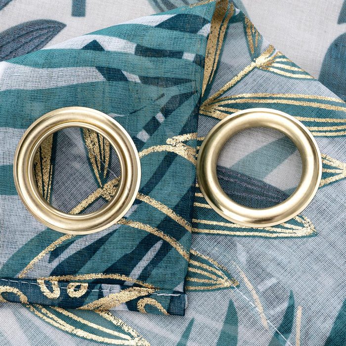 RT Designer Collection Fern Foil Printed Doily Luxurious Decorative Grommet Curtain Panel 54" x 90" Green