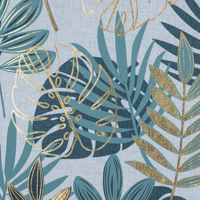 RT Designer Collection Fern Foil Printed Doily Luxurious Decorative Grommet Curtain Panel 54" x 90" Green