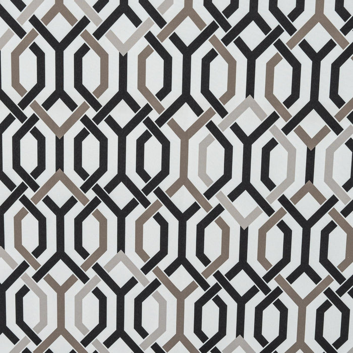 RT Designer Collection Rory Printed Blackout Luxurious Decorative Grommet Curtain Panel Black