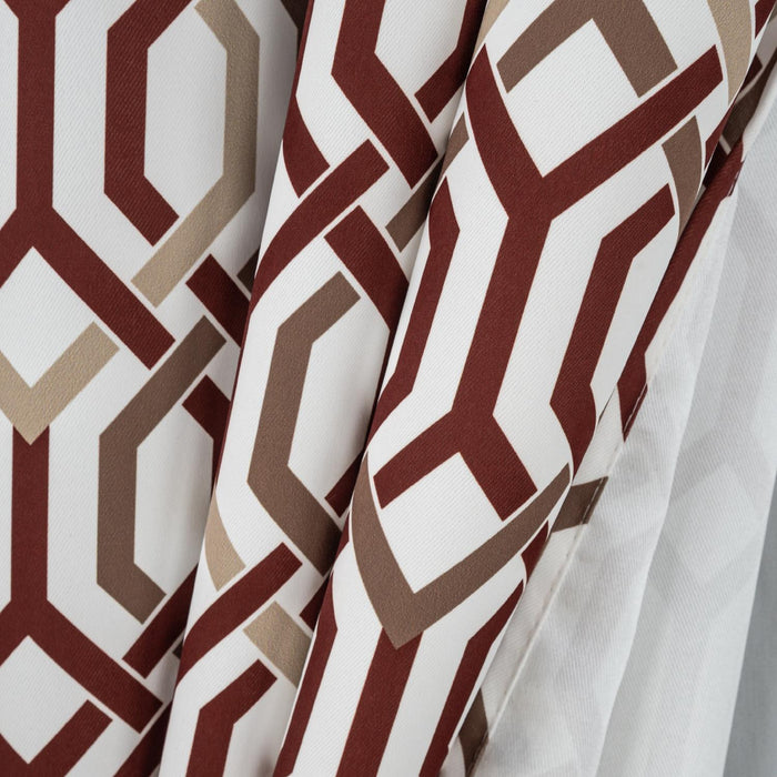 RT Designer Collection Rory Printed Blackout Luxurious Decorative Grommet Curtain Panel Burgundy