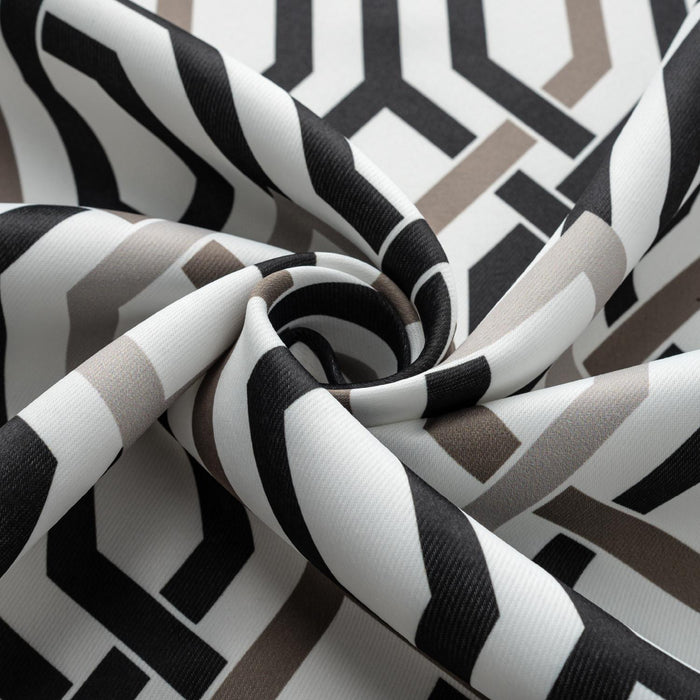 RT Designer Collection Rory Printed Blackout Luxurious Decorative Grommet Curtain Panel Black