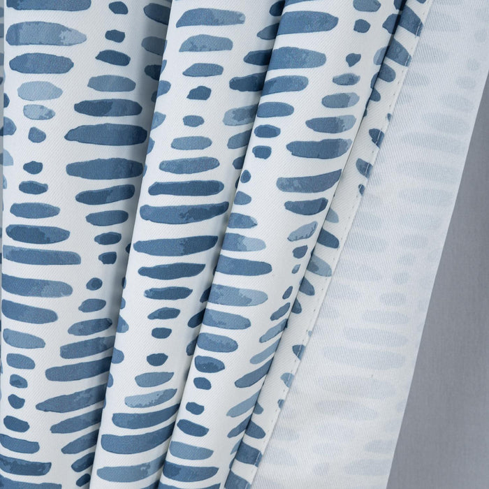 RT Designer Collection Justice Printed Blackout Luxurious Decorative Grommet Curtain Panel Blue