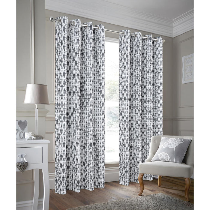 RT Designer Collection Justice Printed Blackout Luxurious Decorative Grommet Curtain Panel Grey