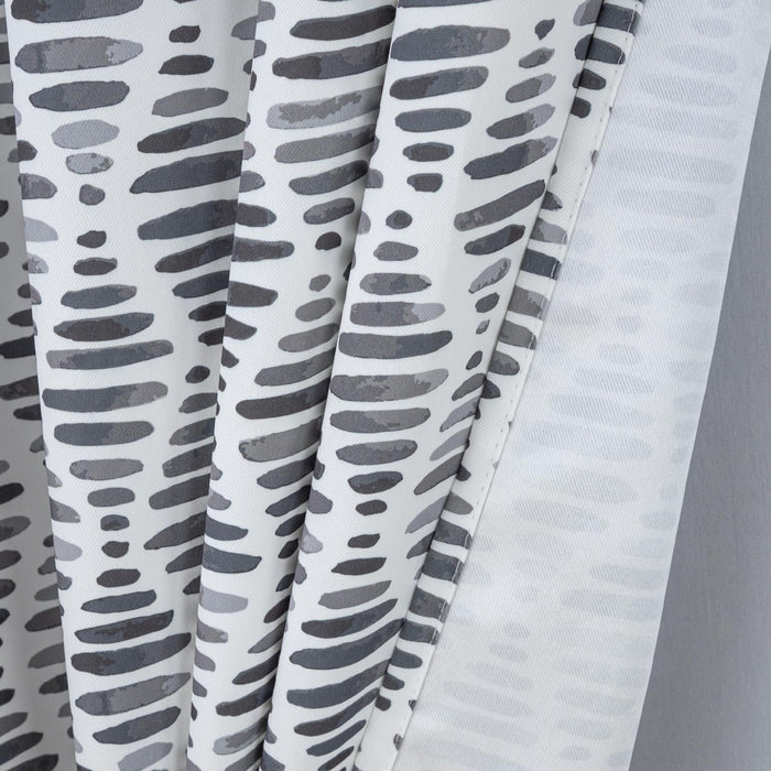 RT Designer Collection Justice Printed Blackout Luxurious Decorative Grommet Curtain Panel Grey