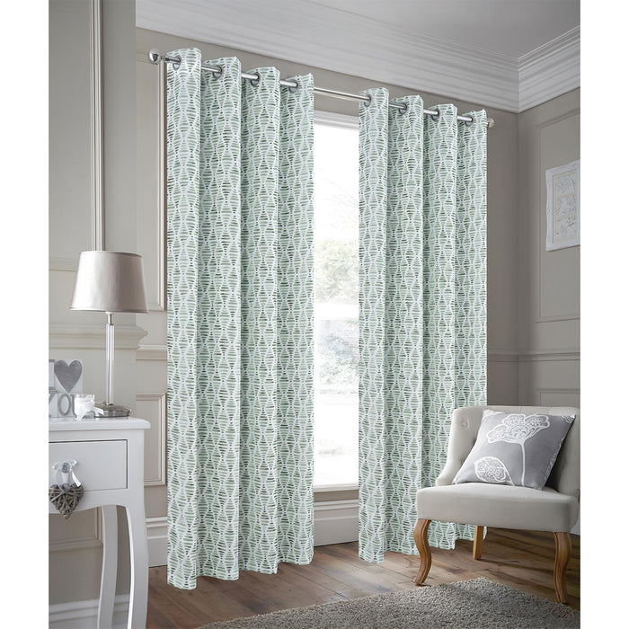 RT Designer Collection Justice Printed Blackout Luxurious Decorative Grommet Curtain Panel Sage