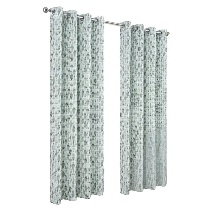 RT Designer Collection Justice Printed Blackout Luxurious Decorative Grommet Curtain Panel Sage