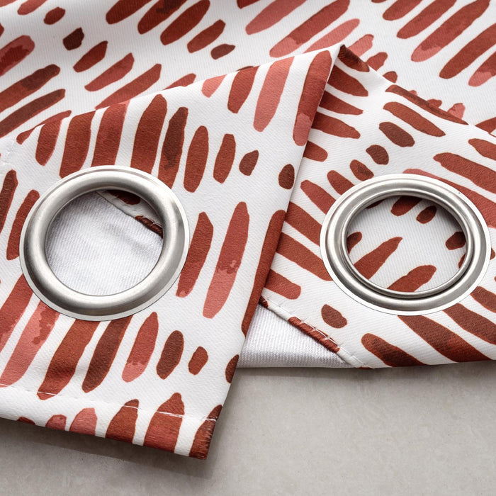 RT Designer Collection Justice Printed Blackout Luxurious Decorative Grommet Curtain Panel Spice