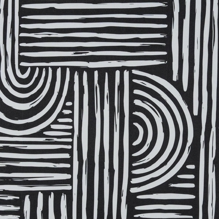 RT Designer Collection Ashton Printed Blackout Luxurious Decorative Grommet Curtain Panel 54" x 84" Black