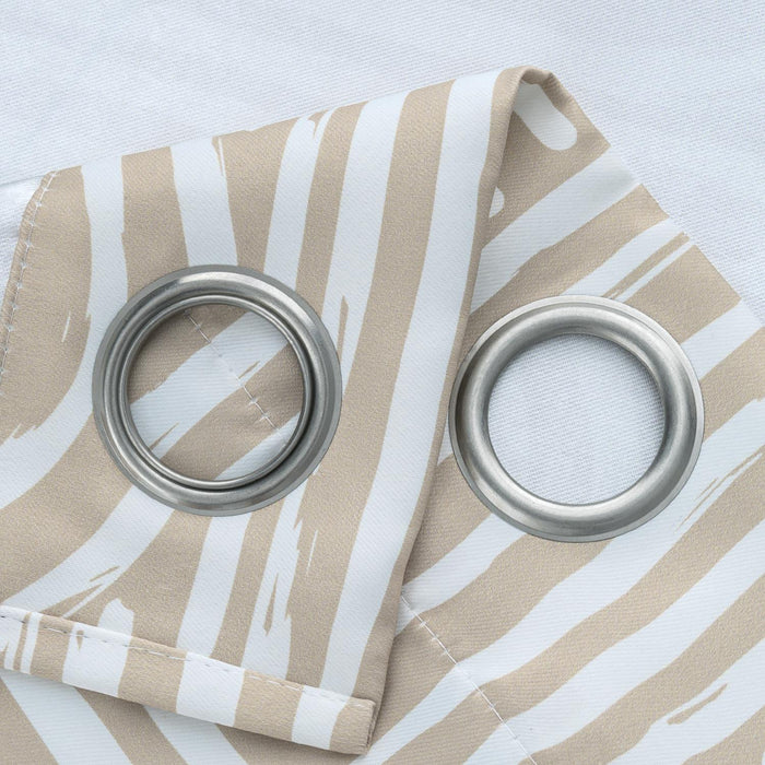 RT Designer Collection Ashton Printed Blackout Luxurious Decorative Grommet Curtain Panel 54" x 84" Taupe