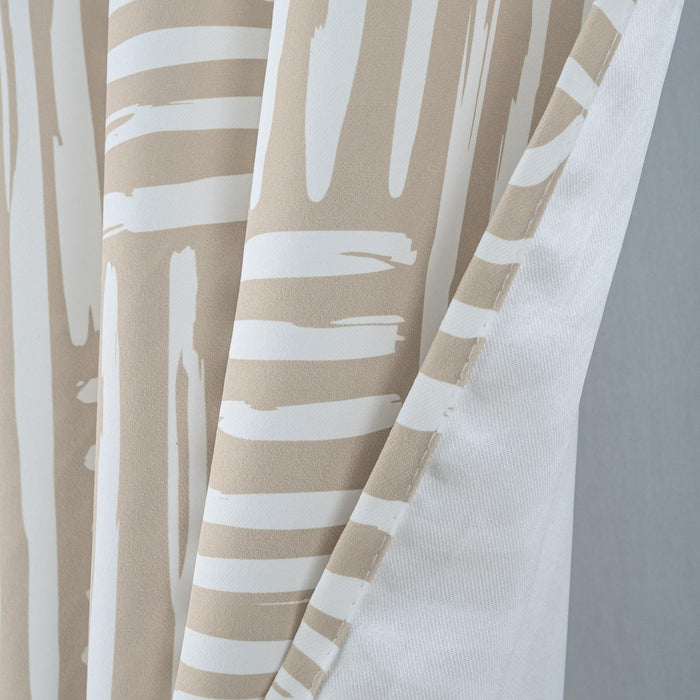 RT Designer Collection Ashton Printed Blackout Luxurious Decorative Grommet Curtain Panel 54" x 84" Taupe