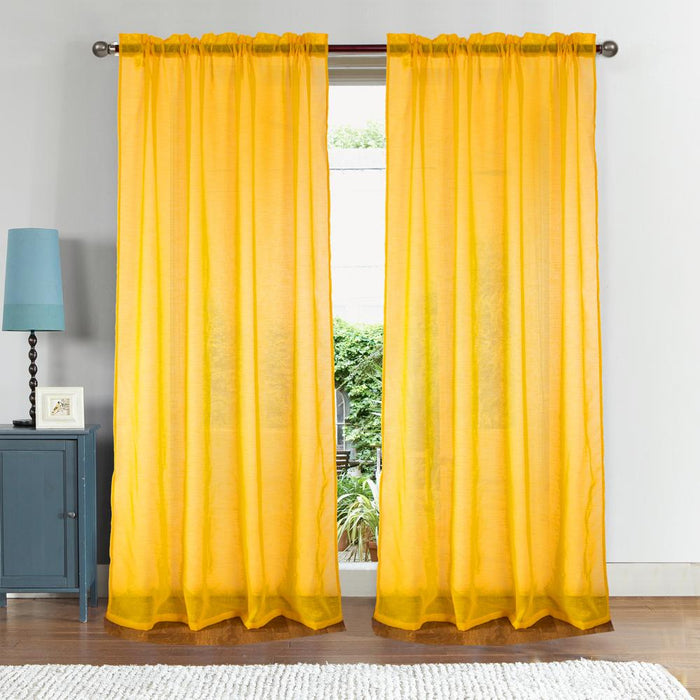 RT Designers Collection Astro Textured Rod Pocket Curtain Panel 54" x 90" Neon Yellow
