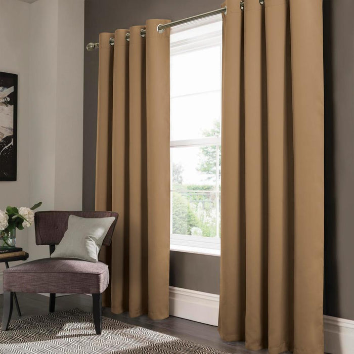 Olivia Gray Anchorage Blackout Grommet Single Curtan Panel - 54x90", Sesame
