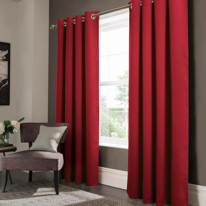 Olivia Gray Anchorage Blackout Grommet Single Curtan Panel - 54x90", Red