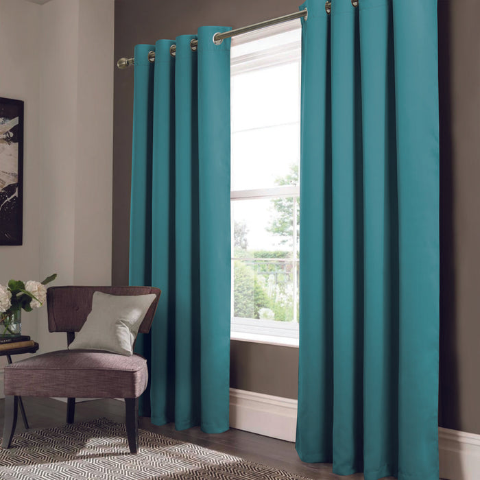 RT Designers Collection Anchorage Blackout Grommet Curtain Panel 54" x 63" Turquoise