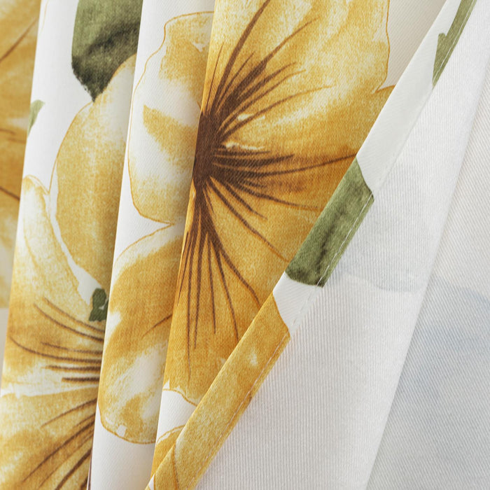RT Designer Collection April Printed Blackout Luxurious Decorative Grommet Curtain Panel 54" x 84" Gold