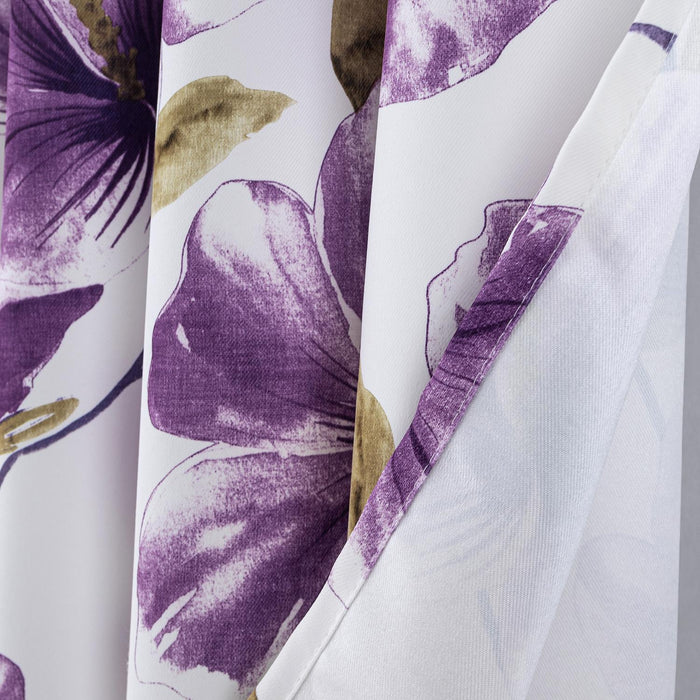 RT Designer Collection April Printed Blackout Luxurious Decorative Grommet Curtain Panel 54" x 84" Lilac