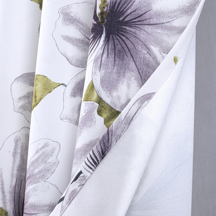 RT Designer Collection April Printed Blackout Luxurious Decorative Grommet Curtain Panel 54" x 84" Silver