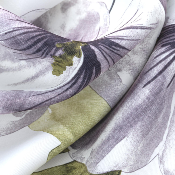 RT Designer Collection April Printed Blackout Luxurious Decorative Grommet Curtain Panel 54" x 84" Silver