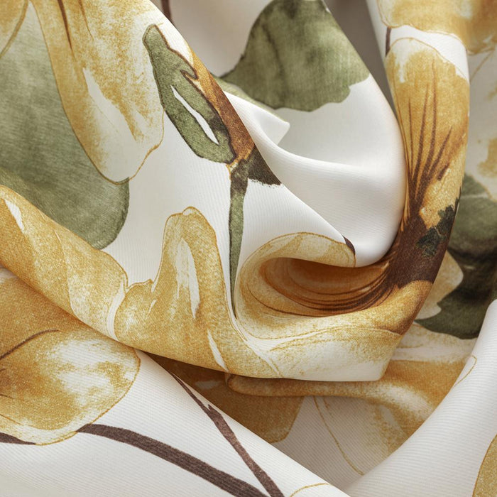 RT Designers Collection April Floral Nature Printed 2 Pieces Blackout Grommet Panel Pair 36" x 84" Gold