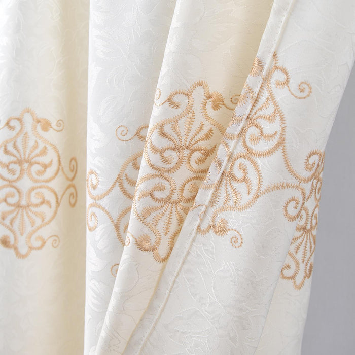 RT Designer Collection Alice Macrame Luxurious Decorative Rod Pocket Curtain Panel 54" x 84" Beige