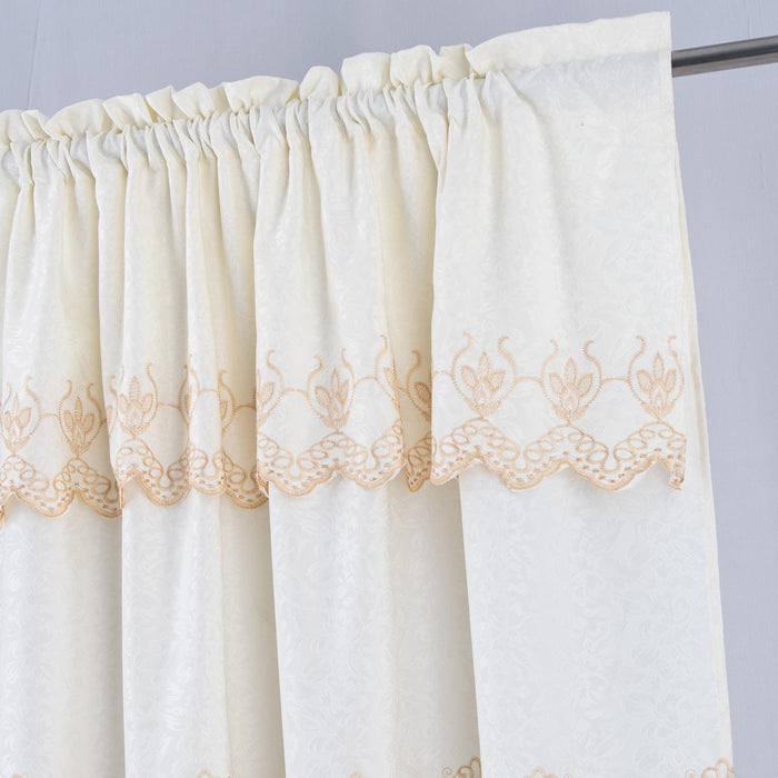 RT Designer Collection Alice Macrame Luxurious Decorative Rod Pocket Curtain Panel 54" x 84" Beige