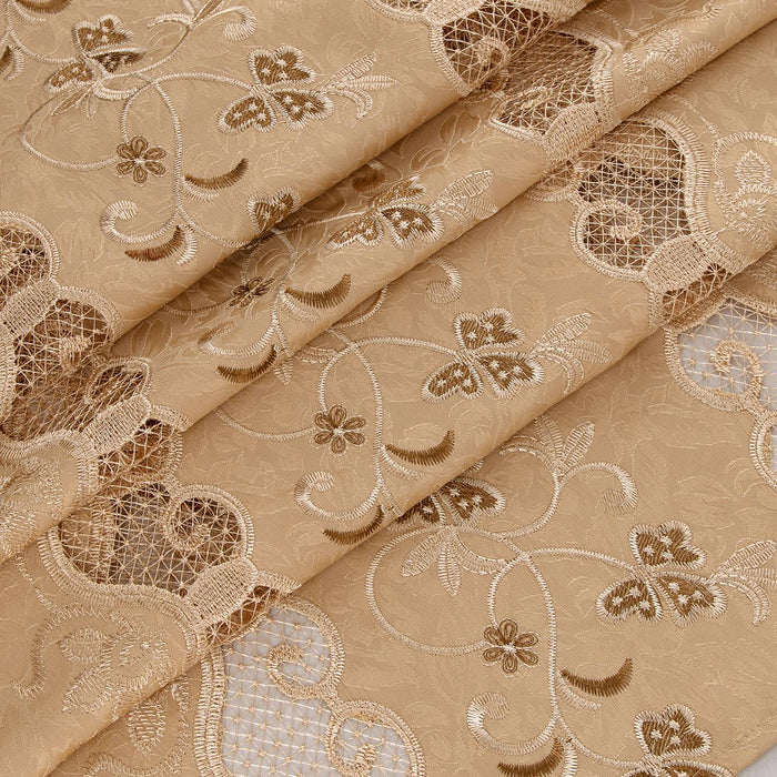 RT Designer Collection Alice Macrame Luxurious Decorative Rod Pocket Curtain Panel 54" x 84" Gold